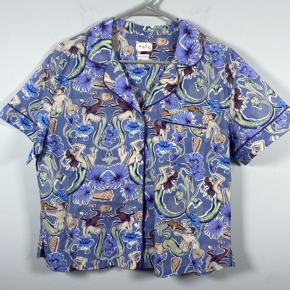 The Lazy Poet Women's Nina Calypso Short Sleeve Pajama‎ Top Size Medium Sleep